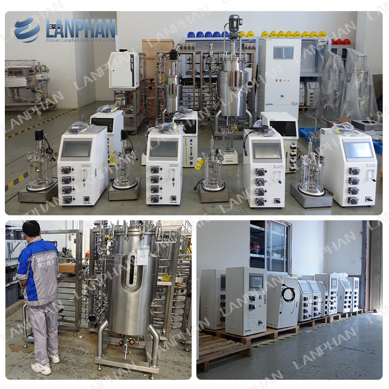 2l 5l 10l セルカルチャーのための自動スピルリナ酵母培養ガラス発酵器バイオリアクター